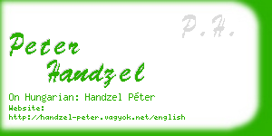 peter handzel business card